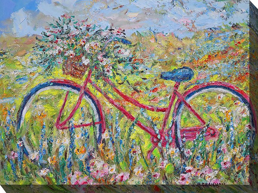 Brendas Bike Outdoor Canvas Wall Art