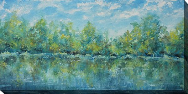 Blue Sky Pond Outdoor Canvas Wall Art