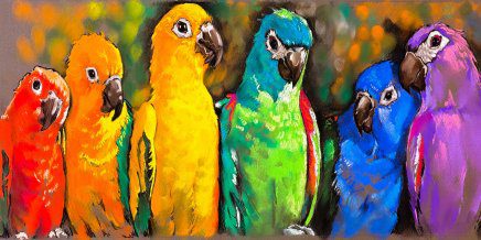 Pretty Parrots Outdoor Canvas Wall Art