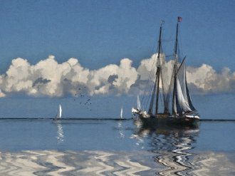 Vineyard Sound Outdoor Canvas Wall Art