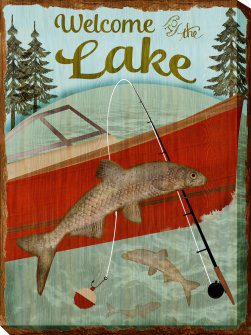 Welcome Lake Outdoor Canvas Wall Art