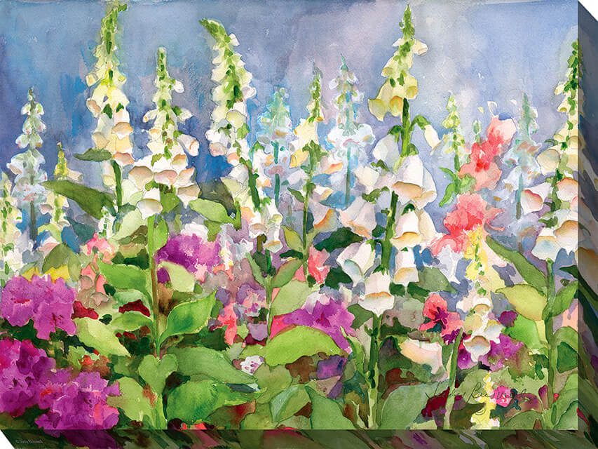 Foxgloves Outdoor Canvas Wall Art
