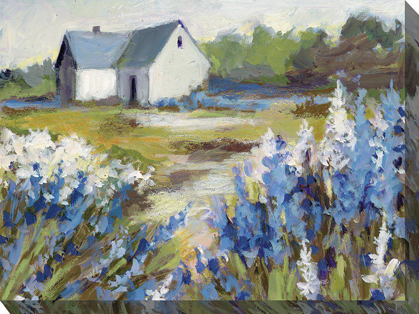 Meadow Blue Barn Outdoor Canvas Wall Art