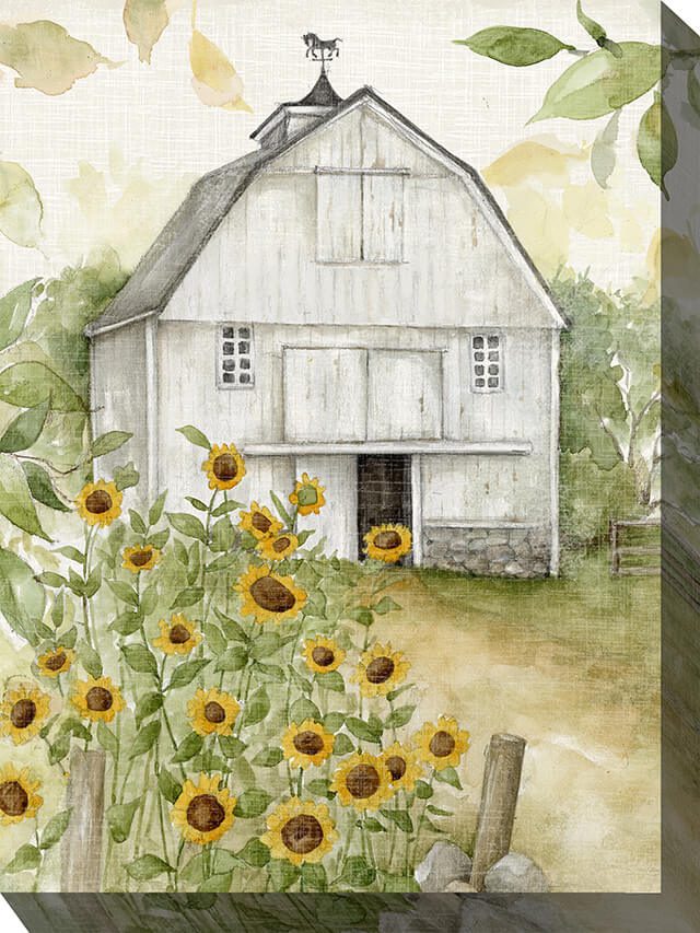 Sunny Day Farm Outdoor Canvas Wall Art