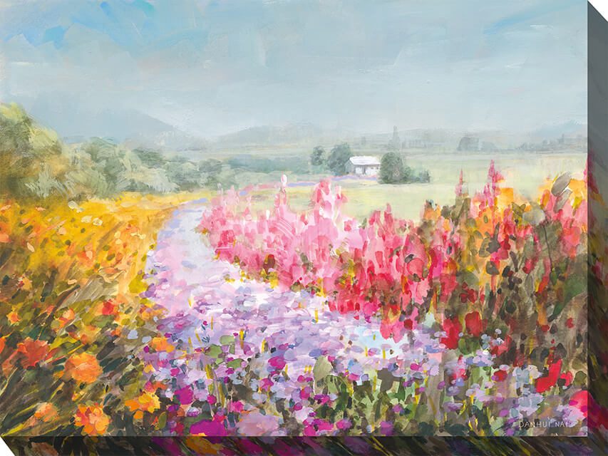 Flowering Foothpath Outdoor Canvas Wall Art