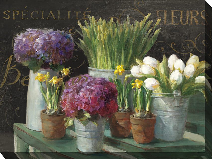 French Market Outdoor Canvas Wall Art