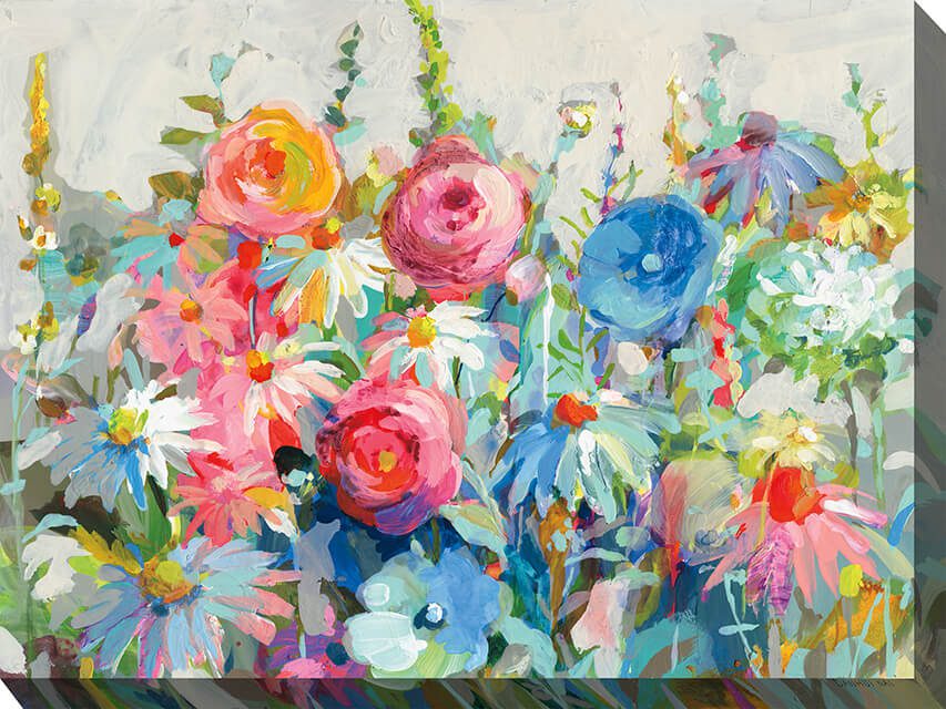 Gleeful Garden Outdoor Canvas Wall Art
