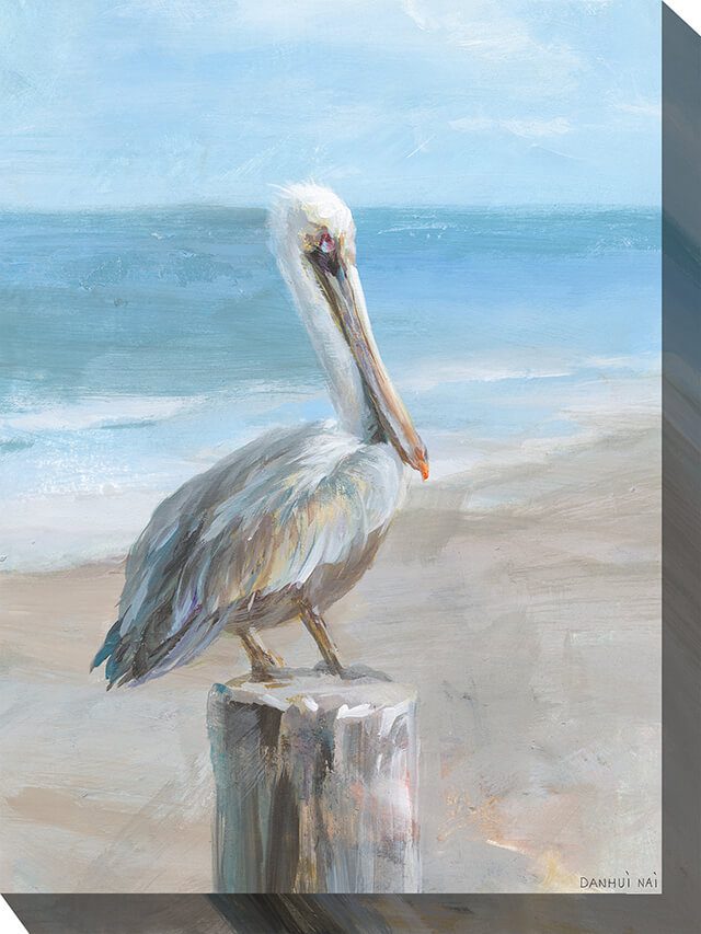 Pelican Portrait Outdoor Canvas Wall Art