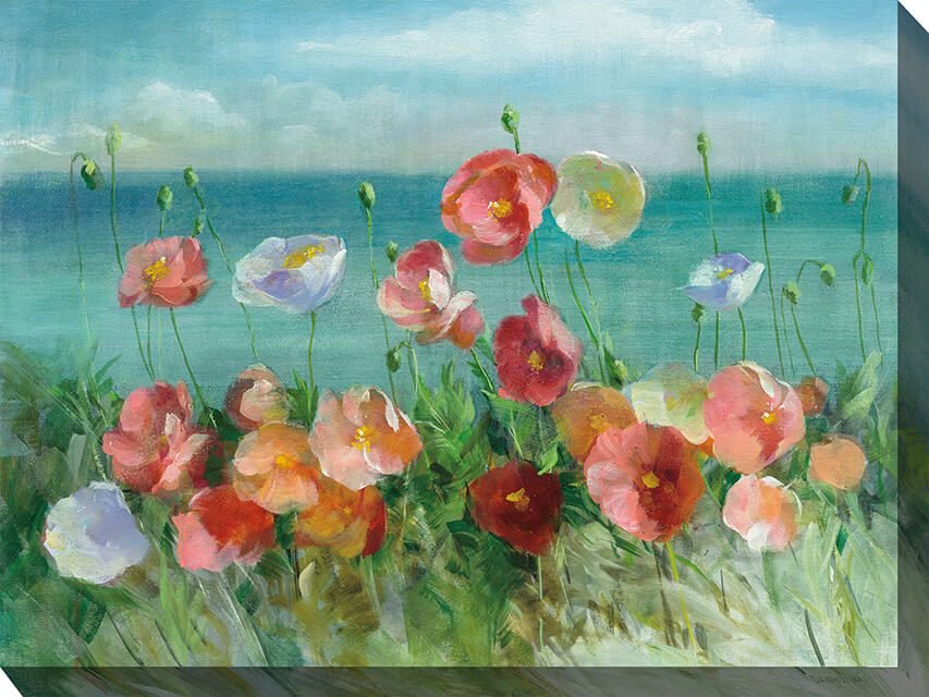 Seaside Poppies Outdoor Canvas Wall Art
