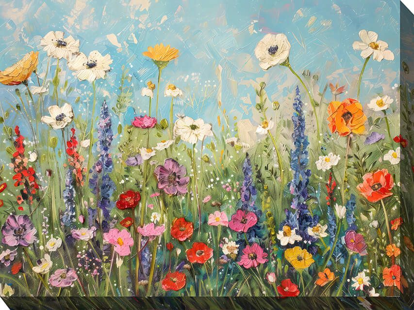 Flourising Field Outdoor Canvas Wall Art