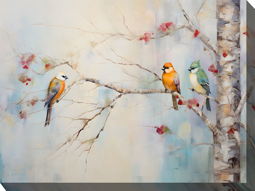 Birch Buddies Outdoor Canvas Wall Art