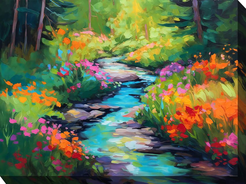 Brilliant Brook Outdoor Canvas Wall Art