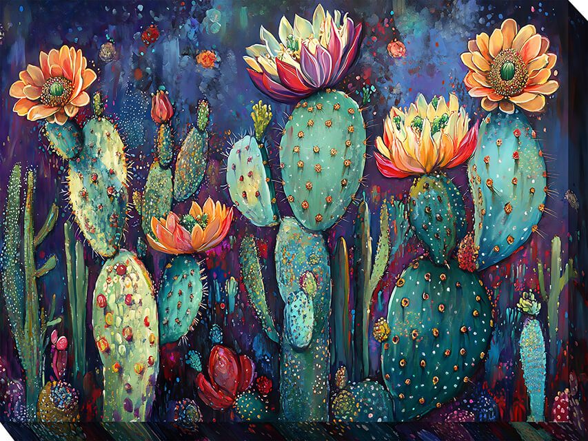 Curious Cactus Outdoor Canvas Wall Art