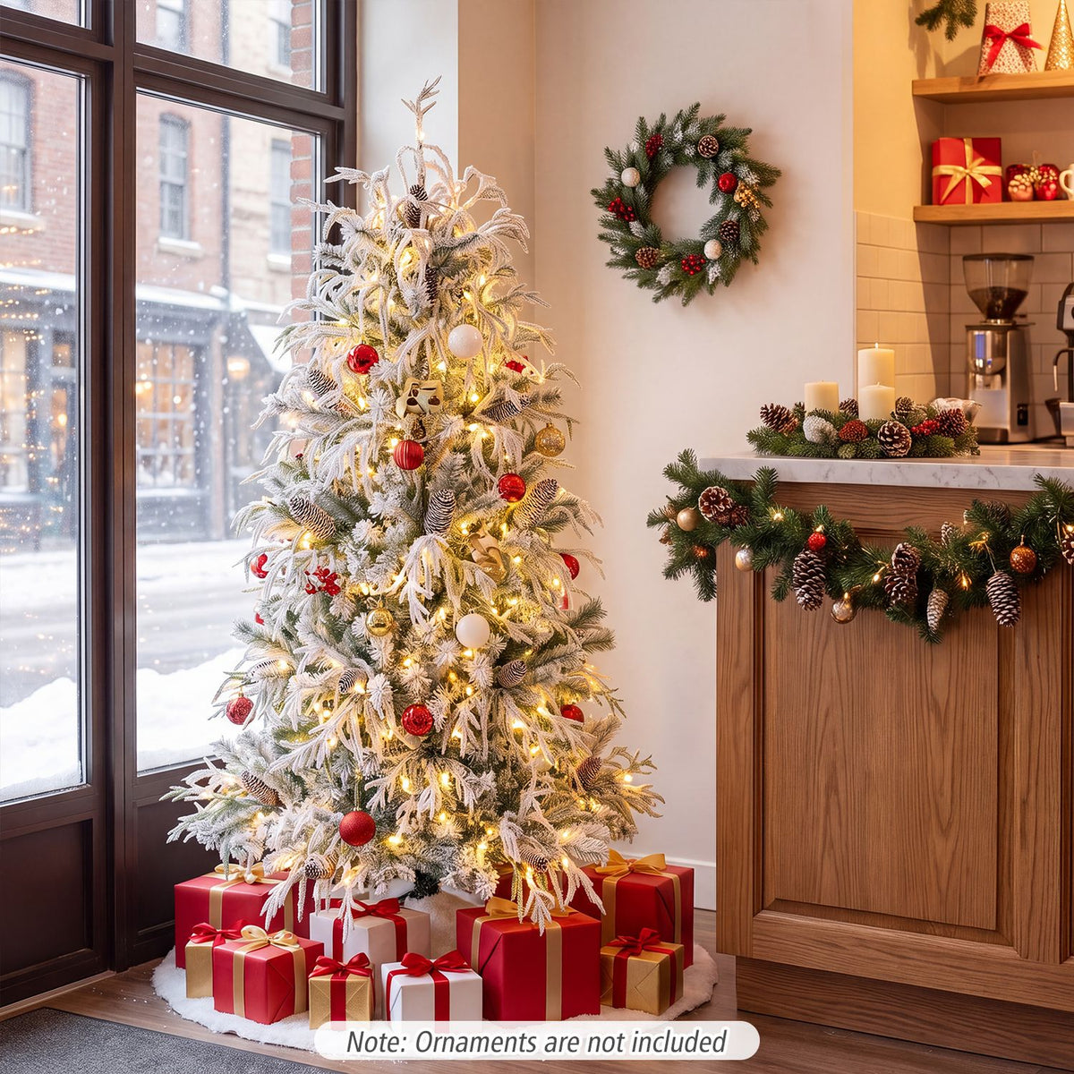 Pre-Lit Artificial Christmas Tree with Warm White LED Lights