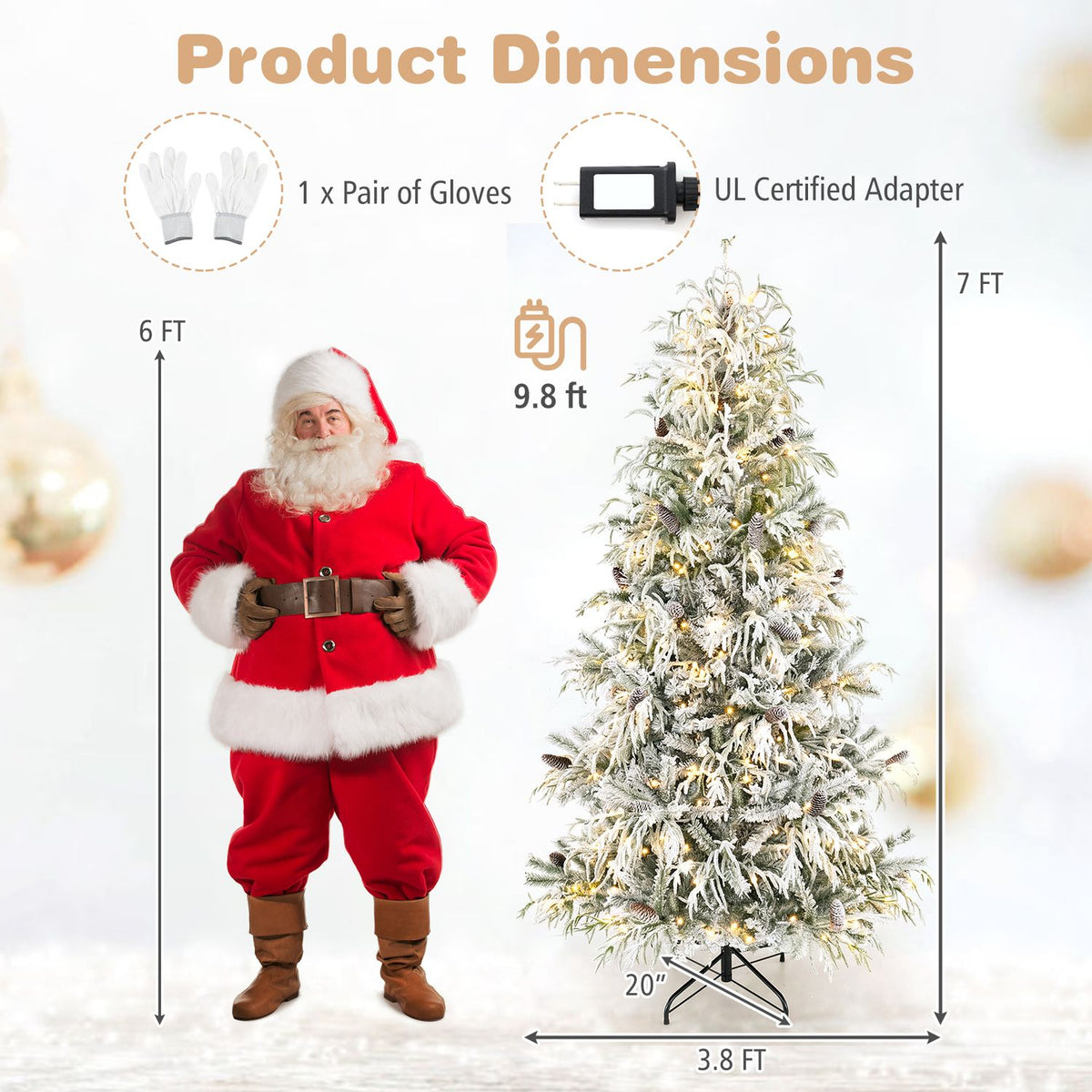 Pre-Lit Artificial Christmas Tree with Warm White LED Lights