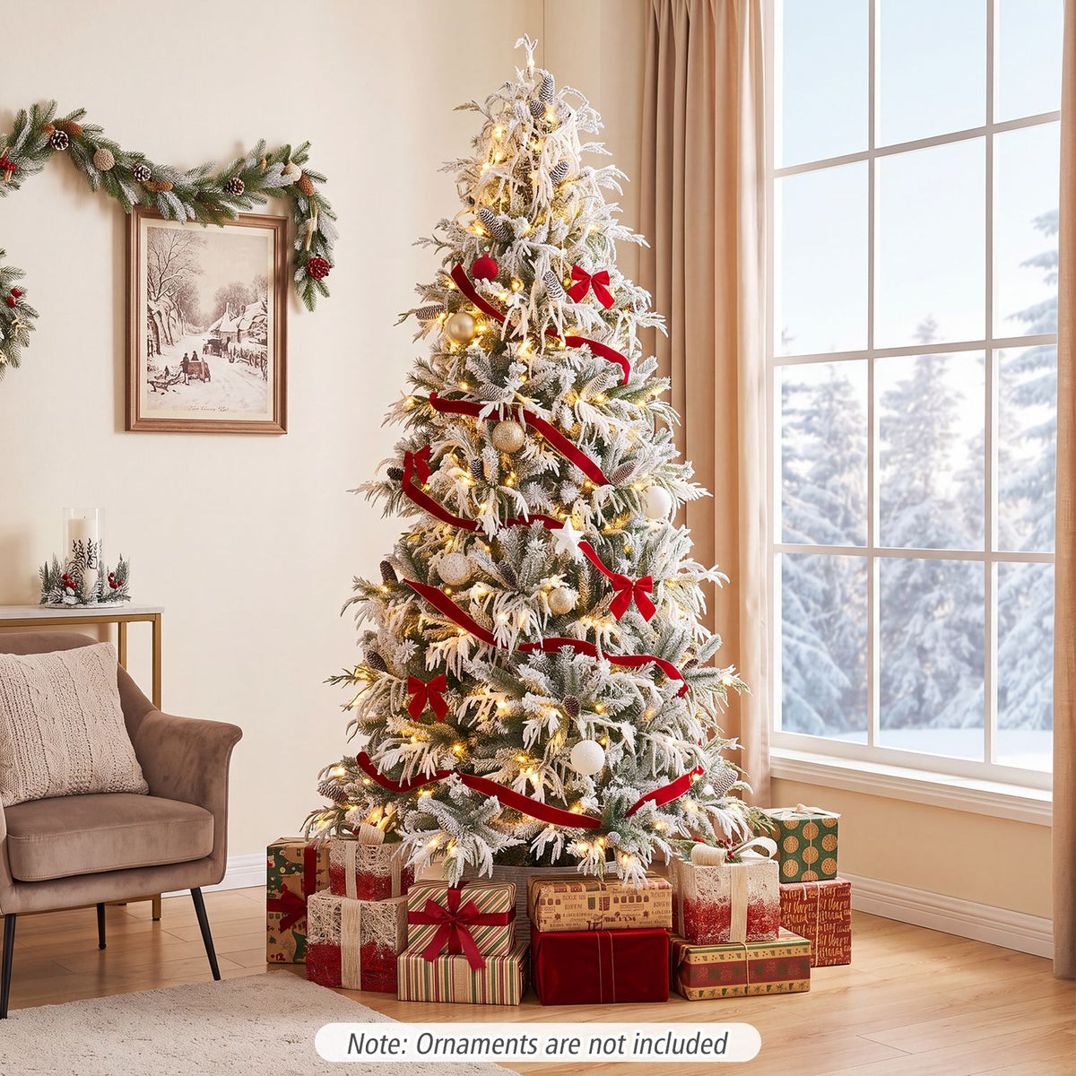 Pre-Lit Artificial Christmas Tree with Warm White LED Lights