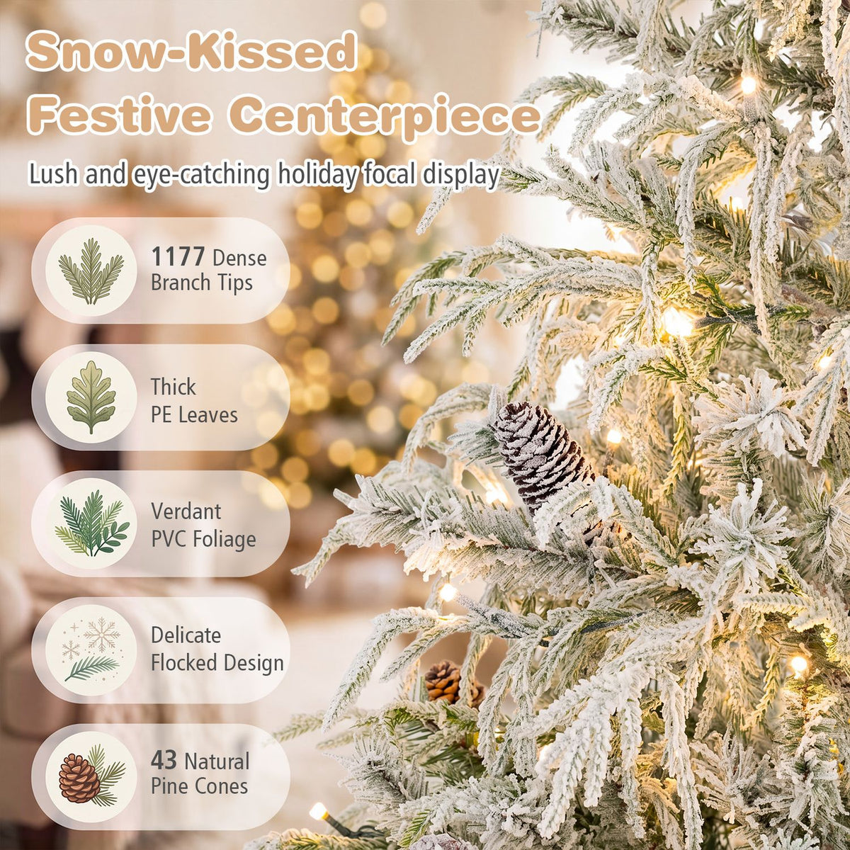 Pre-Lit Artificial Christmas Tree with Warm White LED Lights