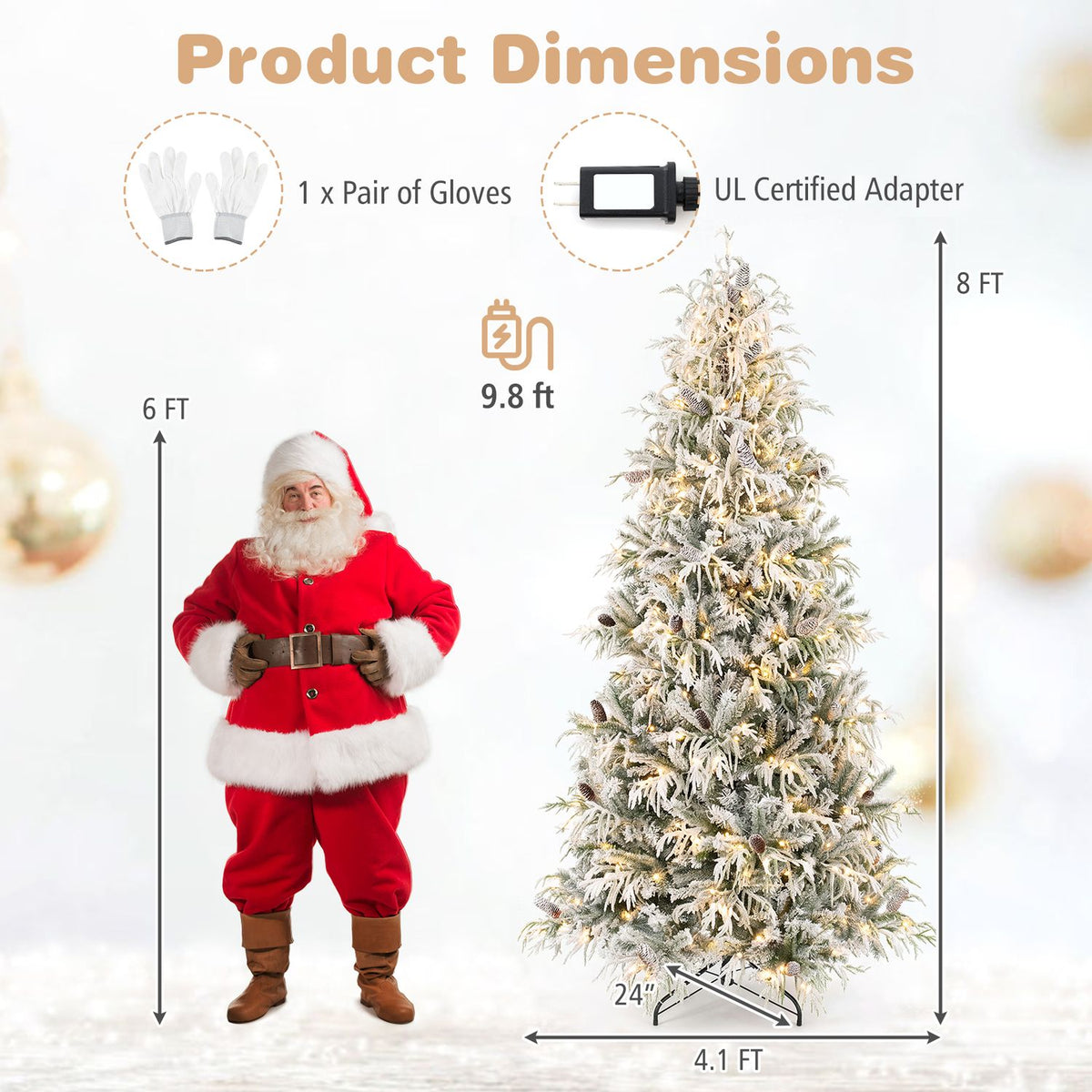 Pre-Lit Artificial Christmas Tree with Warm White LED Lights