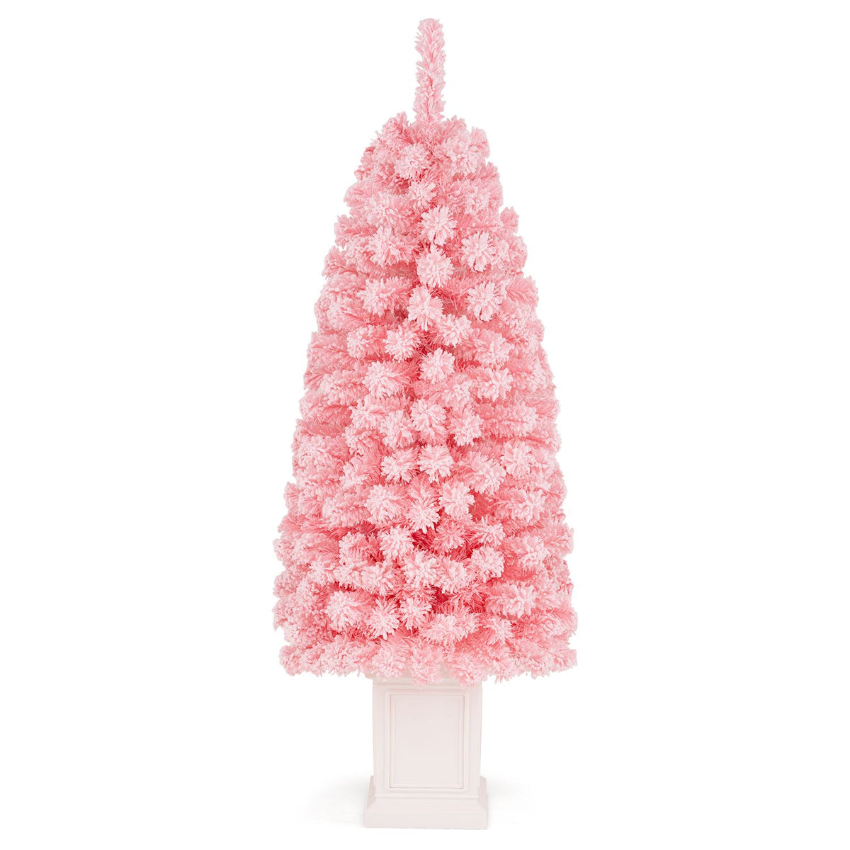 Pre-lit Potted Artificial Christmas Tree with 100/130 Warm White LED Lights
