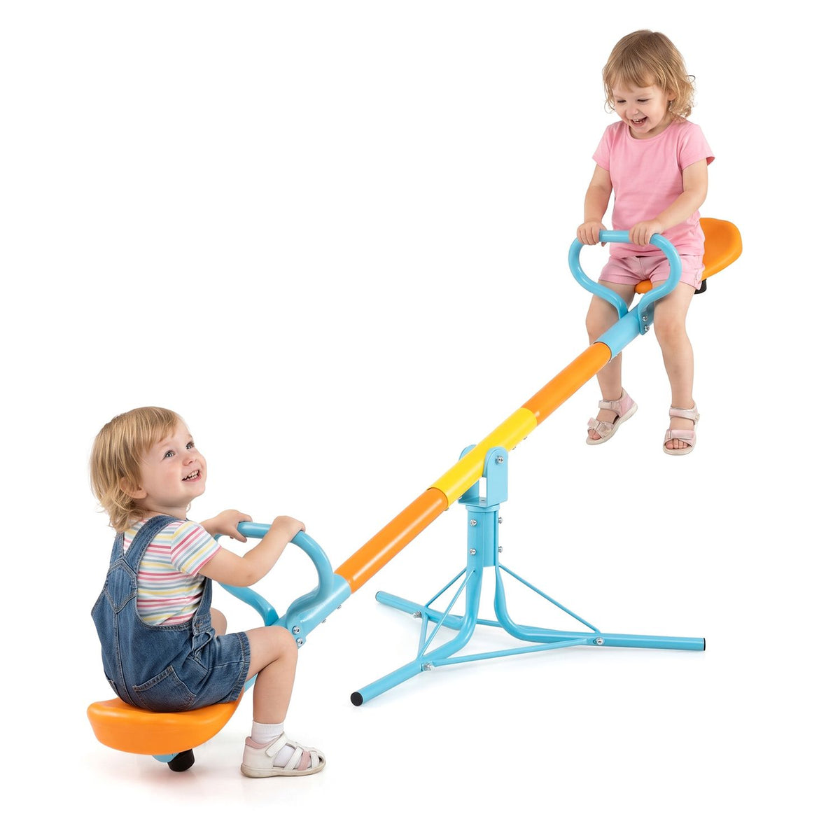 Kids Seesaw Swivel Children Teeter Totter Outdoor Play Set for 2 Children