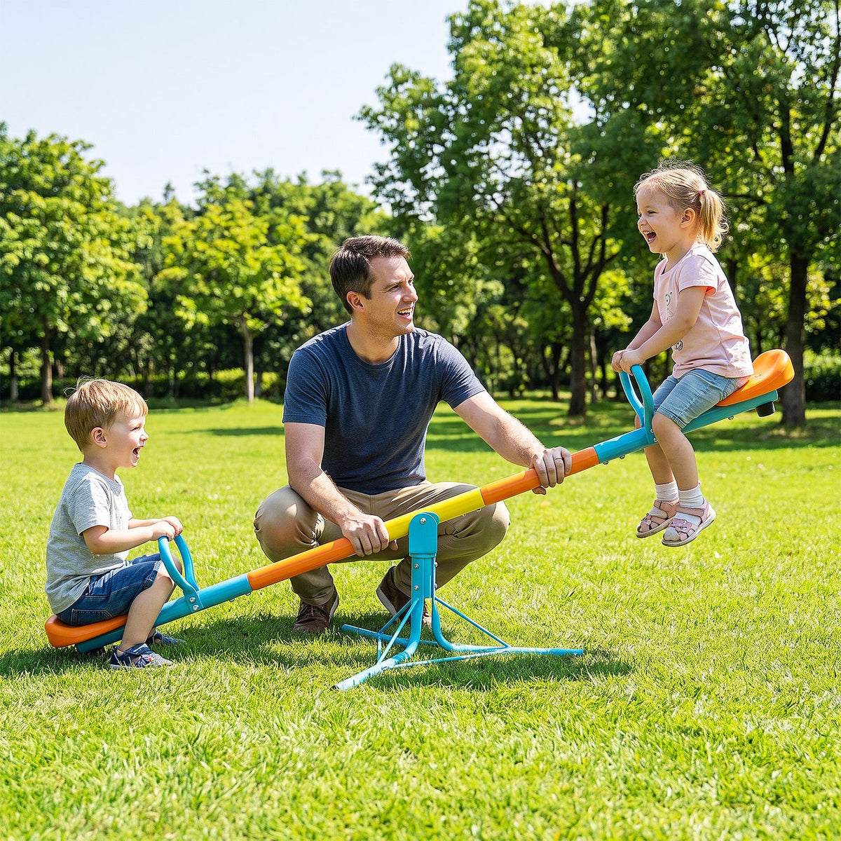 Kids Seesaw Swivel Children Teeter Totter Outdoor Play Set for 2 Children