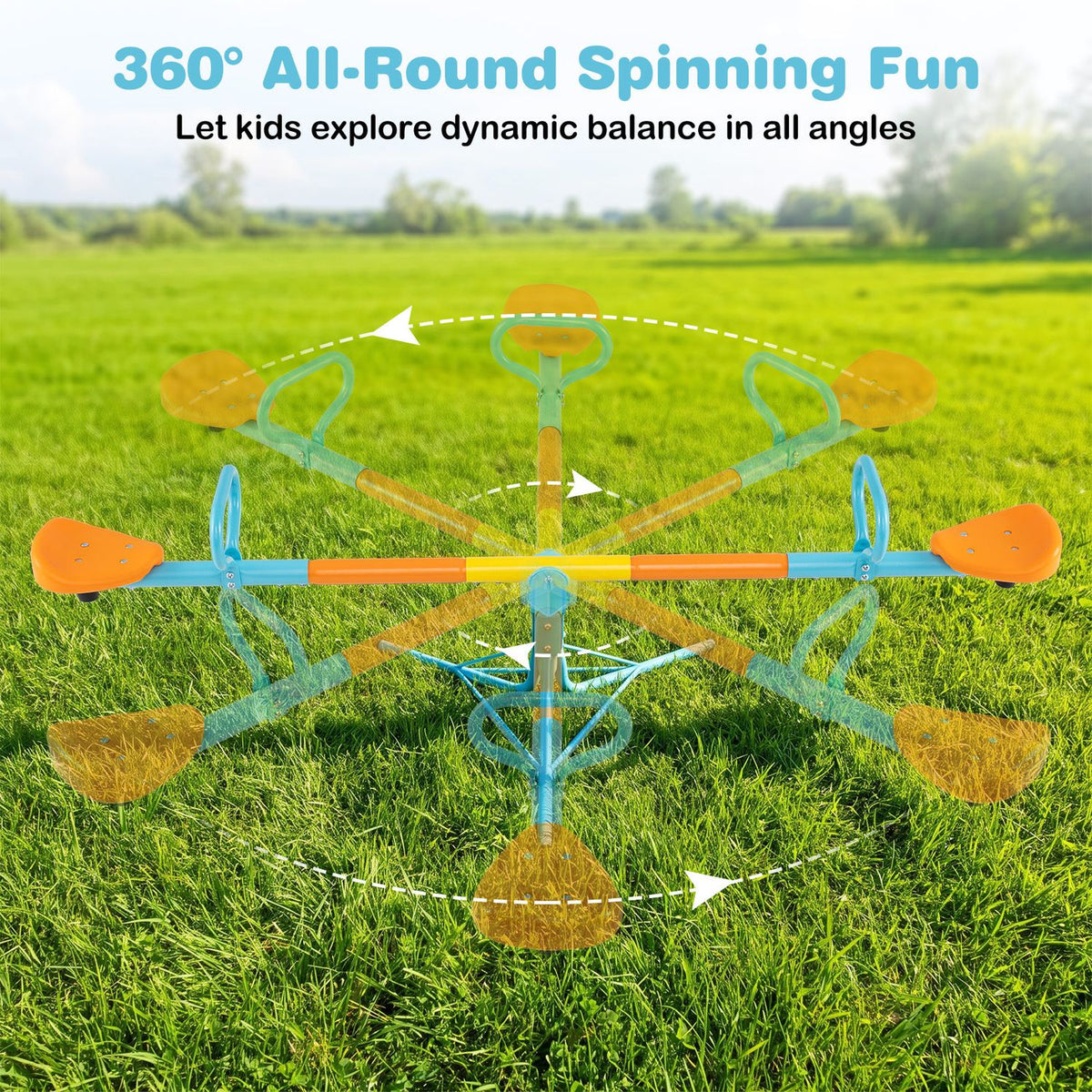 Kids Seesaw Swivel Children Teeter Totter Outdoor Play Set for 2 Children