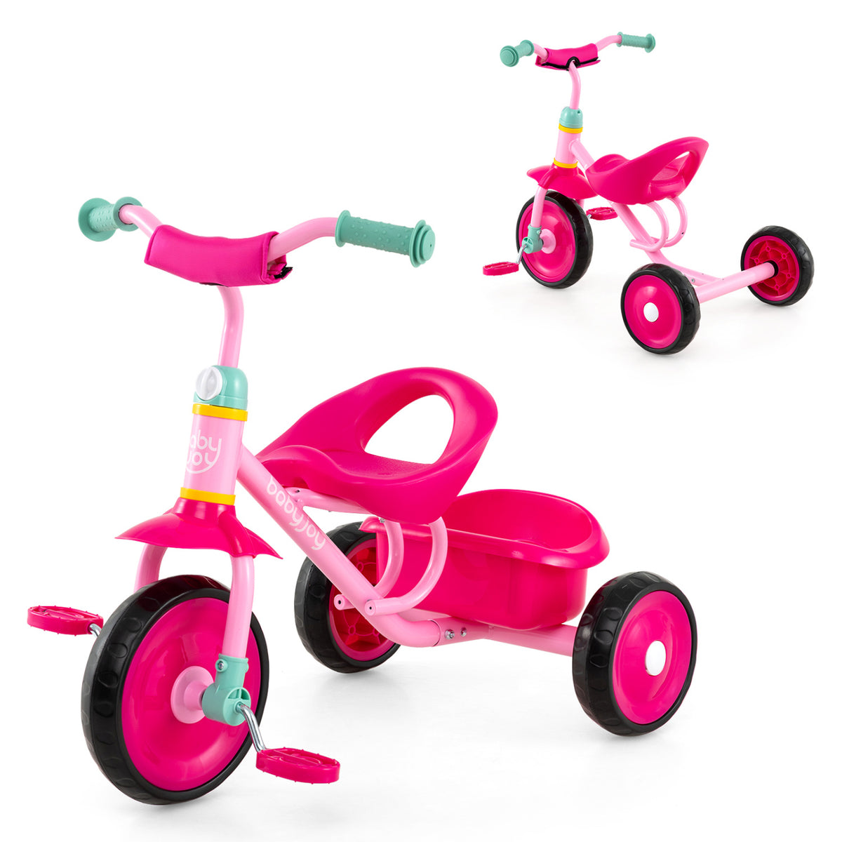 Toddler Tricycle for Boys and Girls 2-5 Years Old with Removable Rear Storage Basket