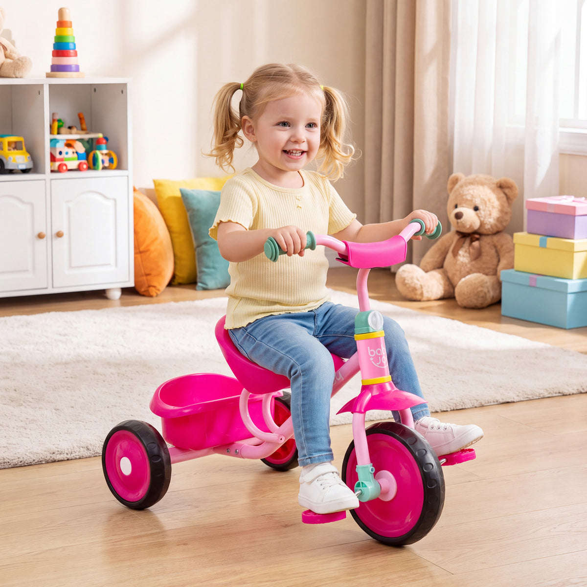 Toddler Tricycle for Boys and Girls 2-5 Years Old with Removable Rear Storage Basket