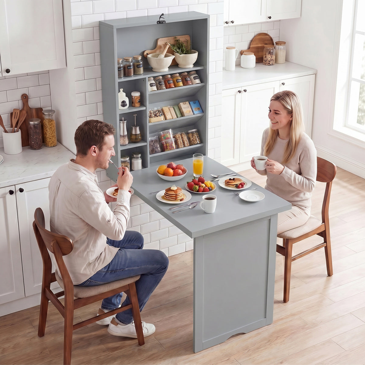 Wall Mounted Fold-Out Convertible Floating Desk Space Saver