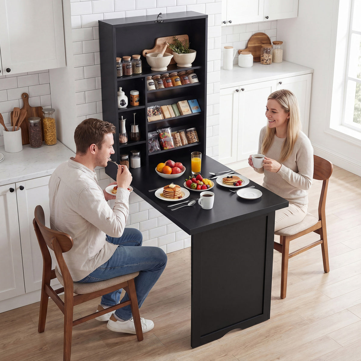 Wall Mounted Fold-Out Convertible Floating Desk Space Saver