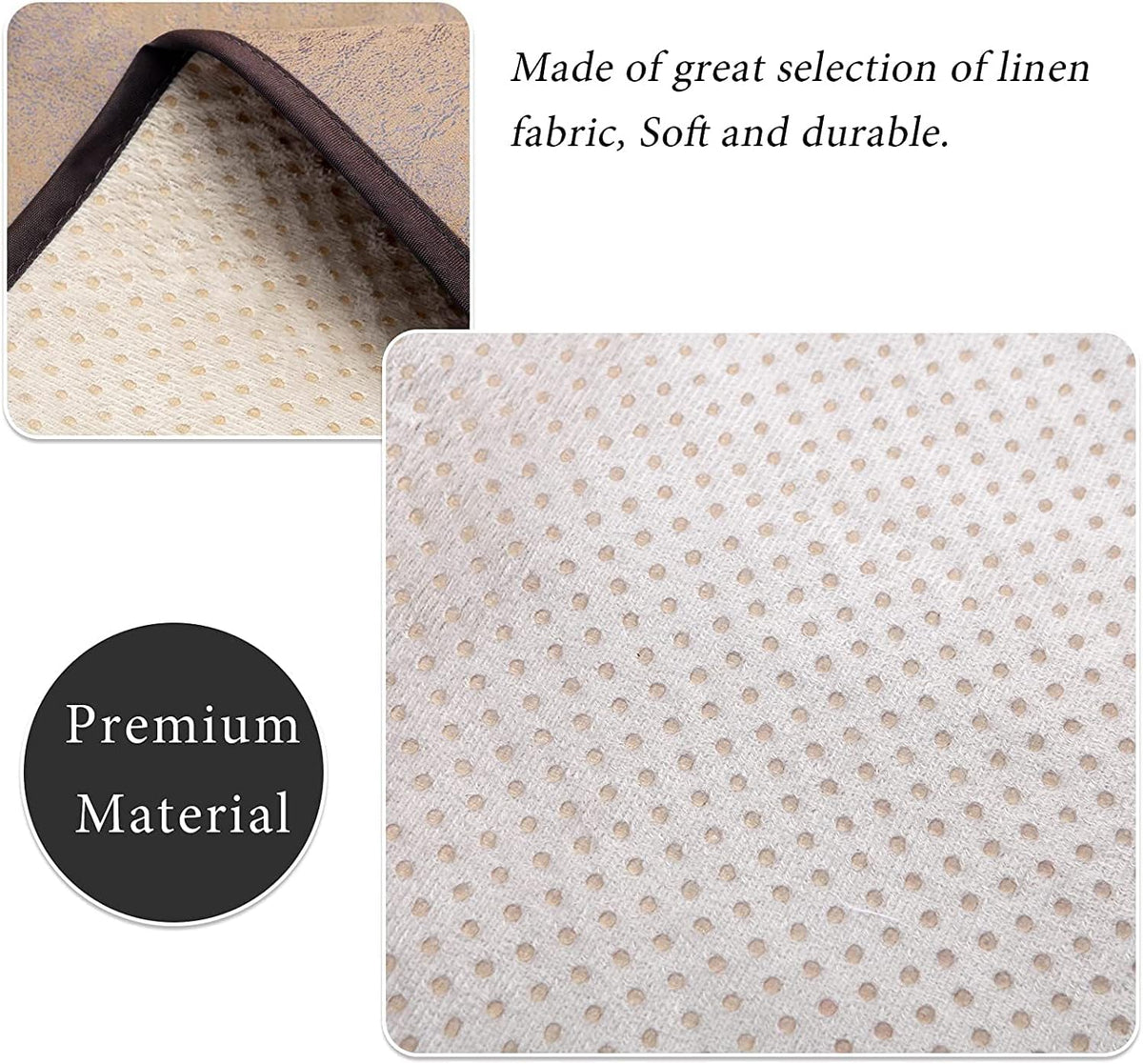 Close-up of the organizer's beige non-slip dotted backing on the interior surface