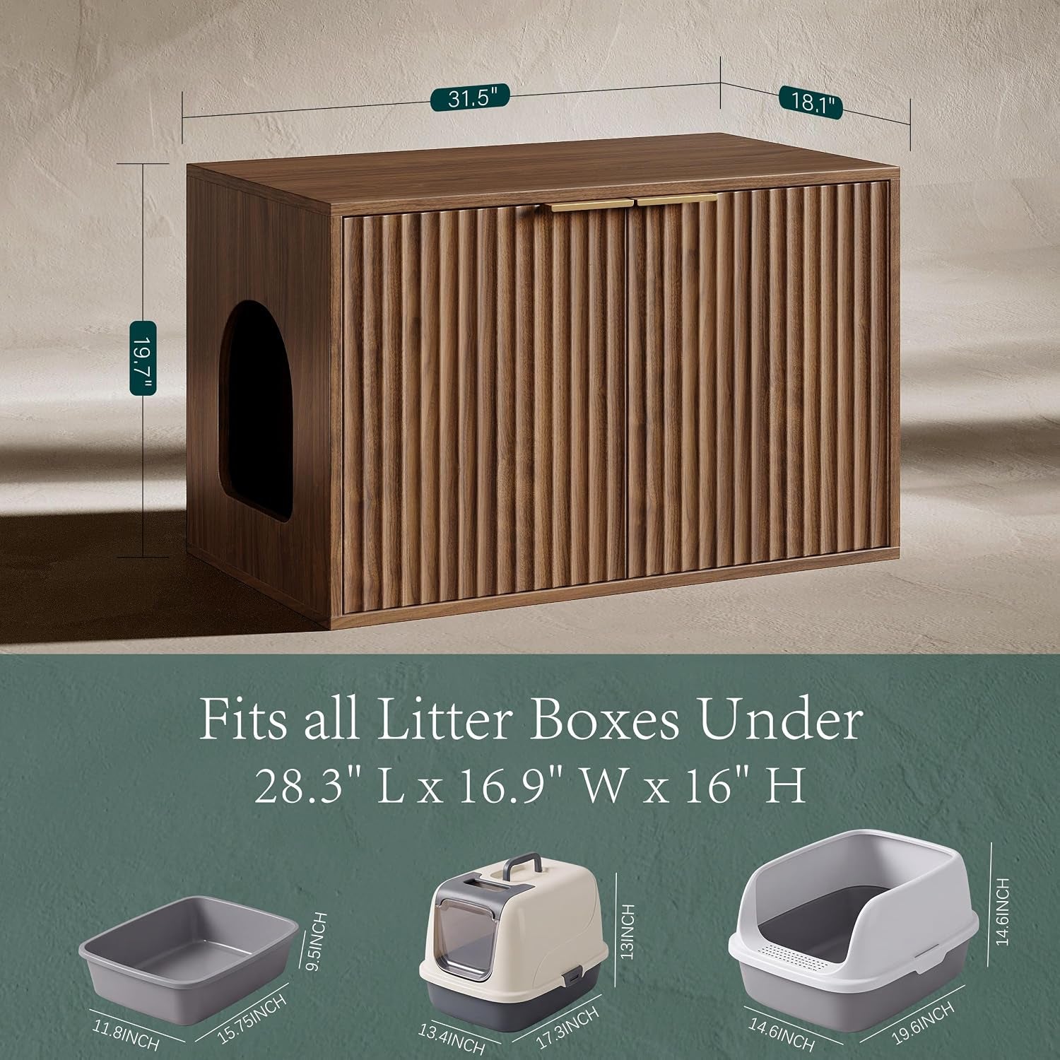 Evermagin 31.5" Cat Litter Box Enclosure Furniture