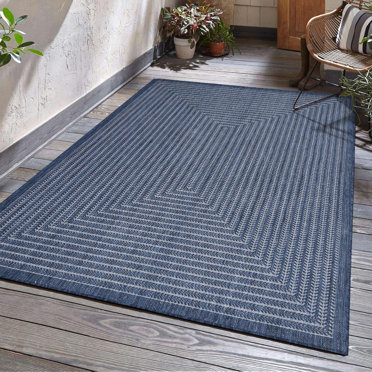 Adiva Rugs Outdoor Indoor Area Rug, Weather Resistant, Easy to Clean, Stain Resistant Floor Mat for Dining, gallery view 12