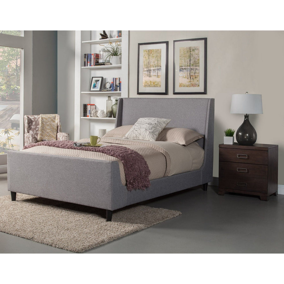 Amber Full Size Upholstered Bed, Grey Linen
