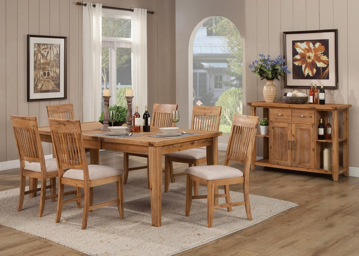 Aspen Set of 2 Dining Side Chairs, Antique Natural
