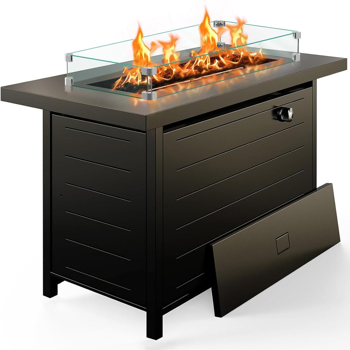 Ciays 28 Inch Propane Fire Pit CSA-Listed Outdoor Fire Pit Table, 50,000 BTU Steel Gas Fire Pits with Lid, gallery view 12