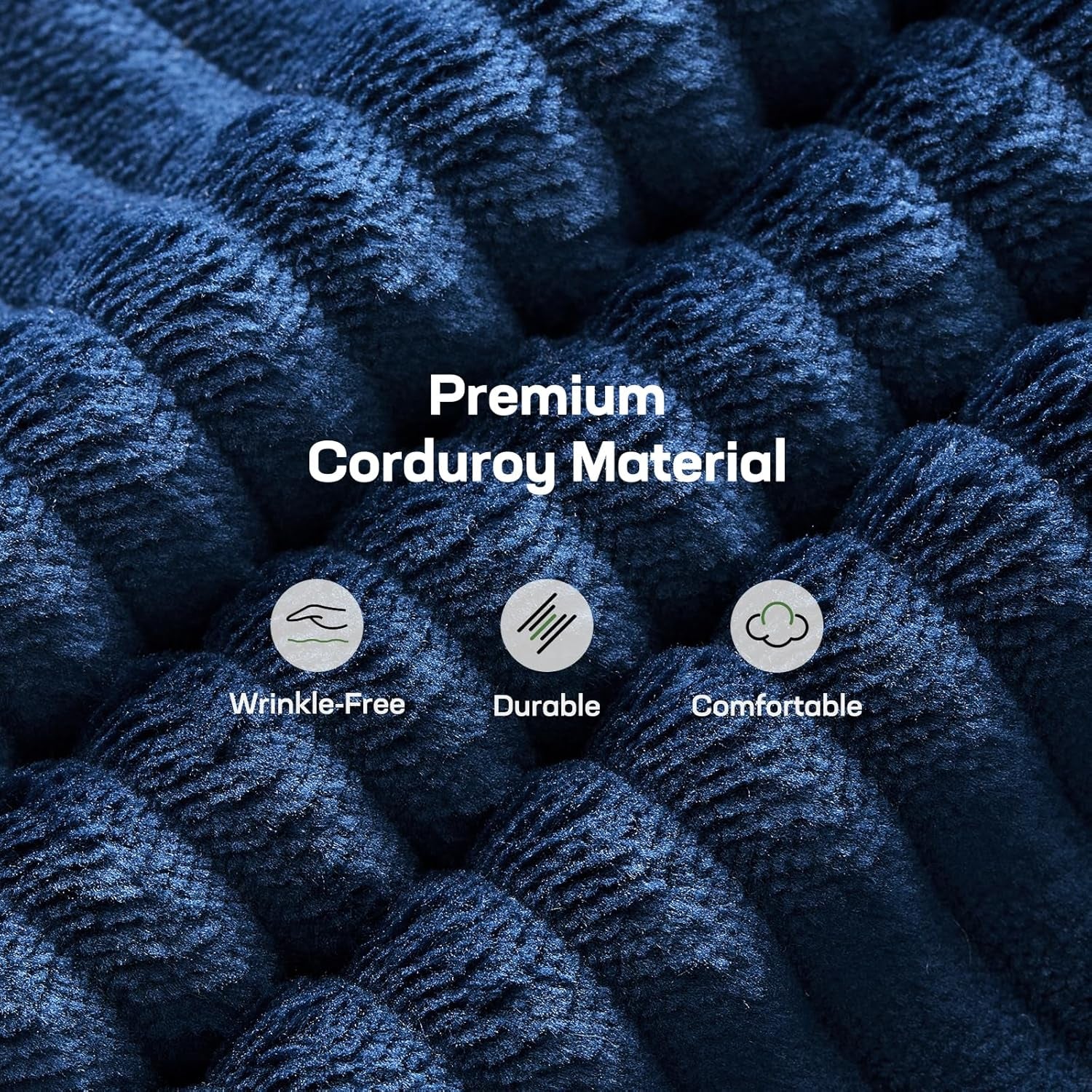 66.02" Futon Sofa Bed, Convertible Corduroy Futon Couch with Adjustable Backrest & Armrests, Small Sleeper Sofa Loveseat for Living Room, Apartment, Blue