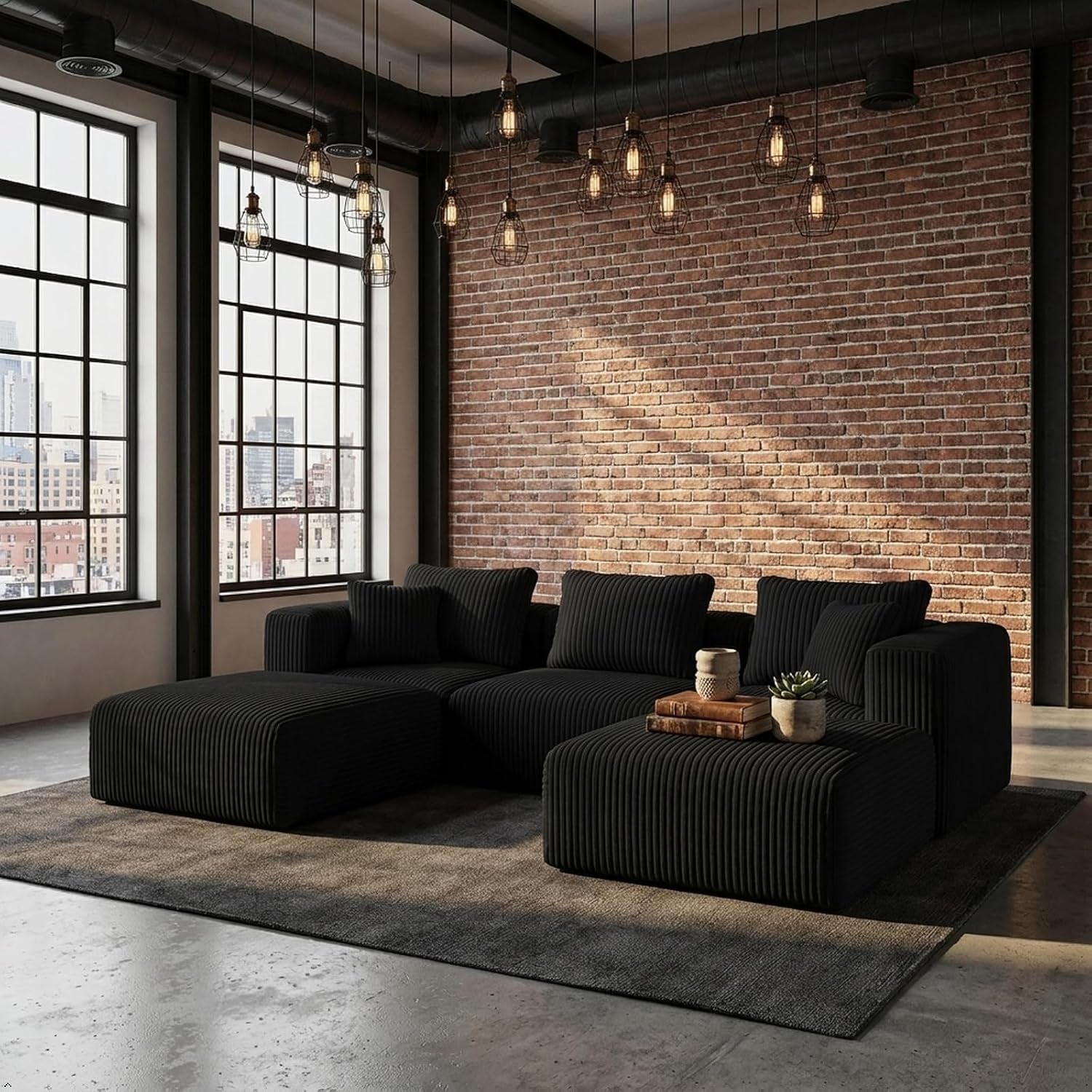 141" Modular Sectional Sofa, L Shape Plush Sectional Couch, Modern Cloud Design with Smarts Coil® Support, Boneless Sectional Couch for Large Living Room Apartment, No Assembly Required