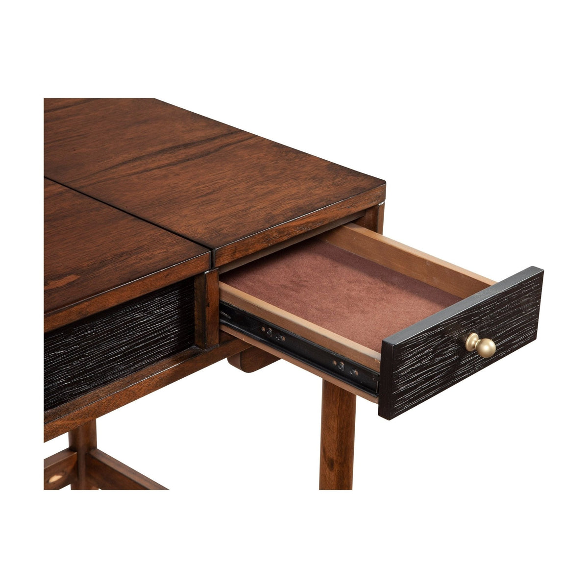 Belham Bedroom Vanity, Two Tone Dark Walnut & Black