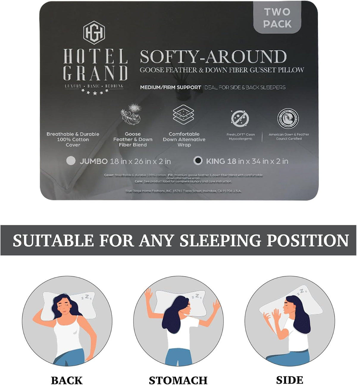 Flat product packaging label showing brand name and icons on a gray background