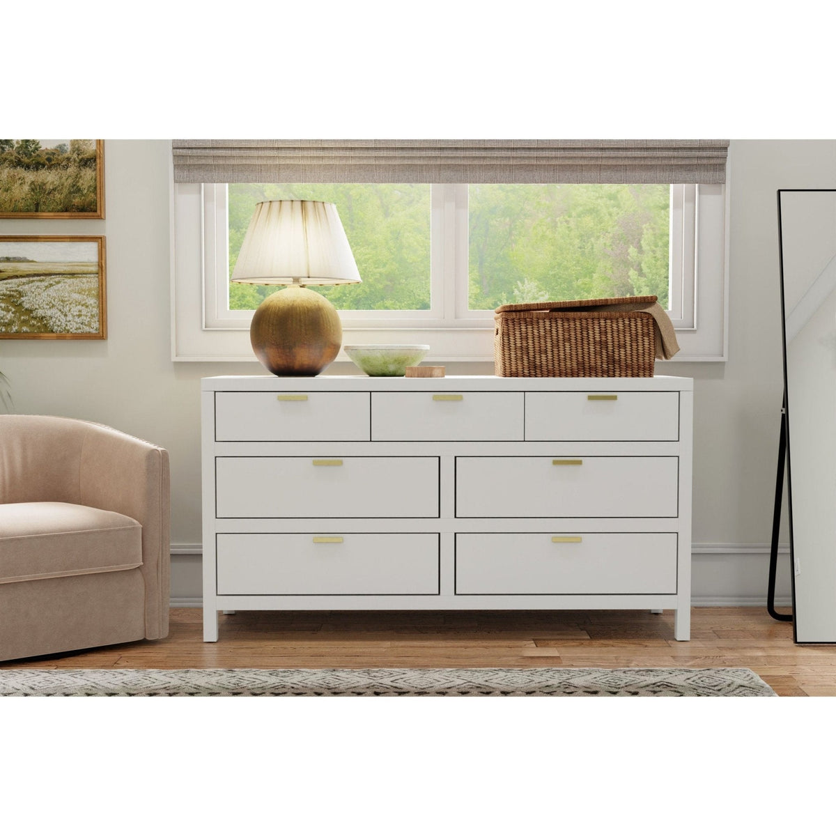 Carmel 7 Drawer Dresser - White