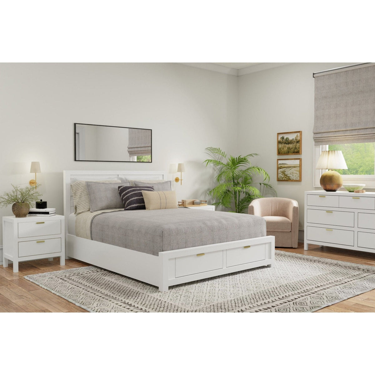 Carmel Eastern King Storage Bed - White