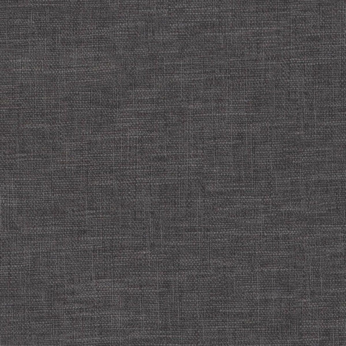 Close-up of tightly woven slate-grey linen-look upholstery texture.
