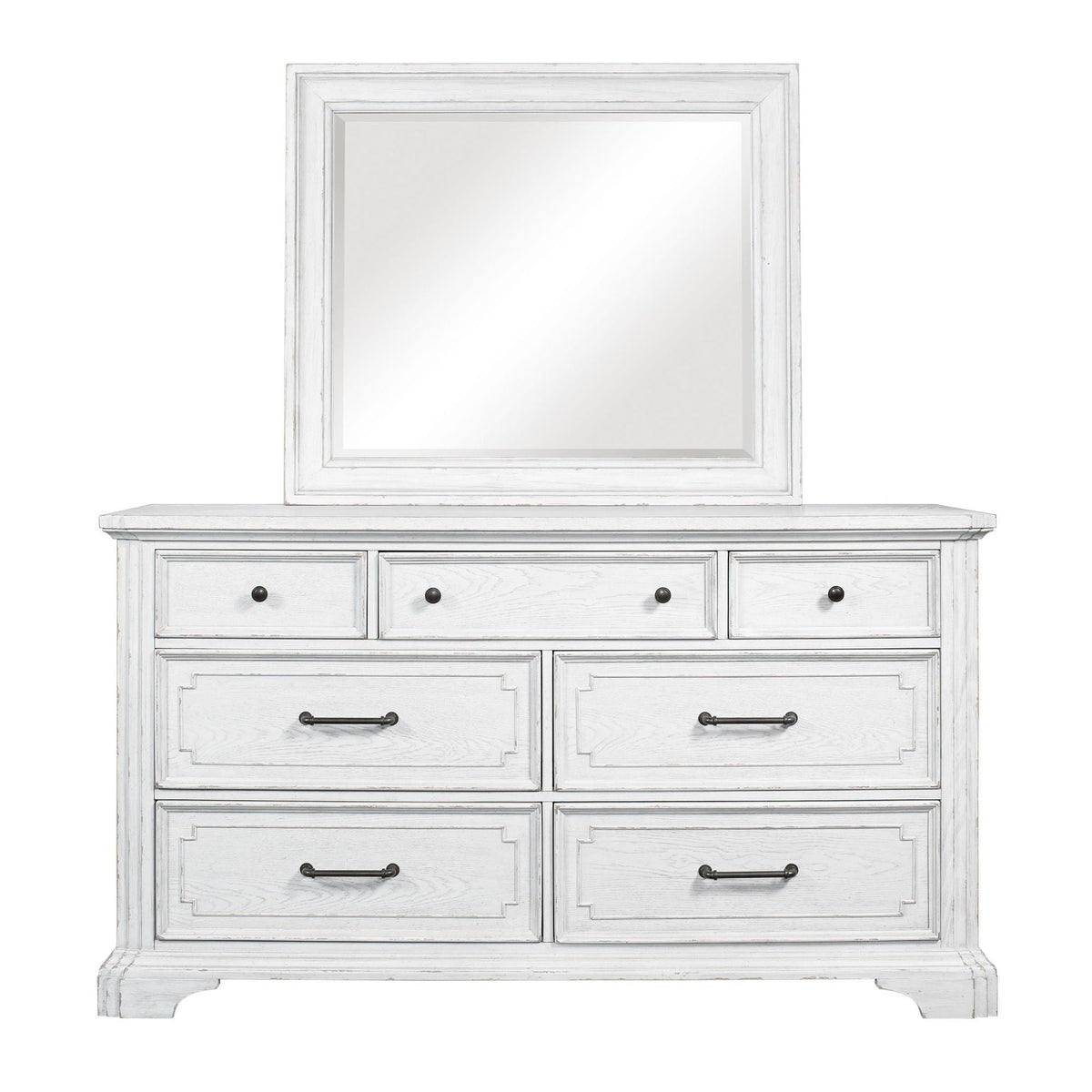 Clara Dresser Mirror, White Mist