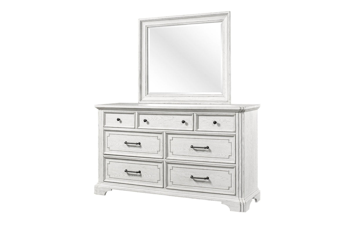 Clara Dresser Mirror, White Mist