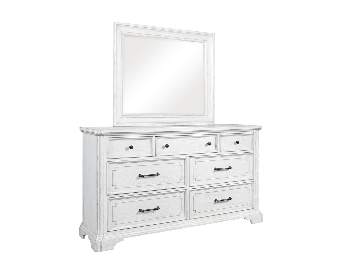 Clara Dresser Mirror, White Mist