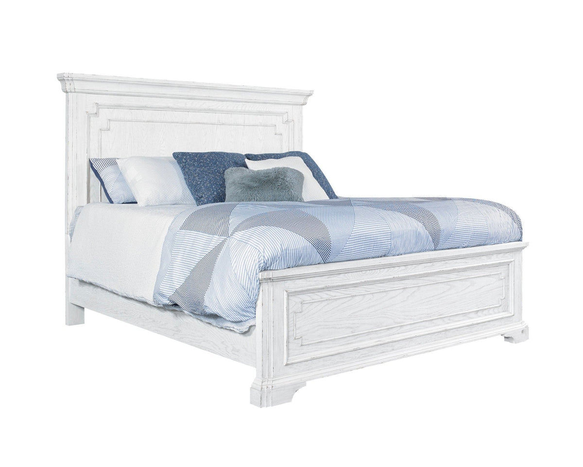Clara Standard King Panel Bed, White Mist