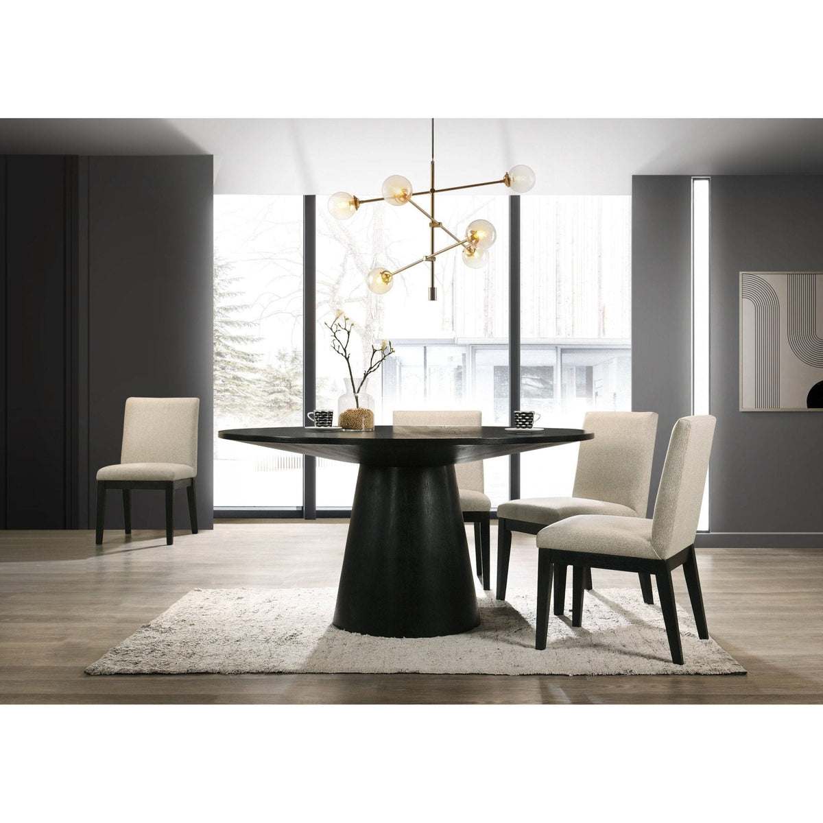 Cove Round 59" Dining Table - Vintage Black