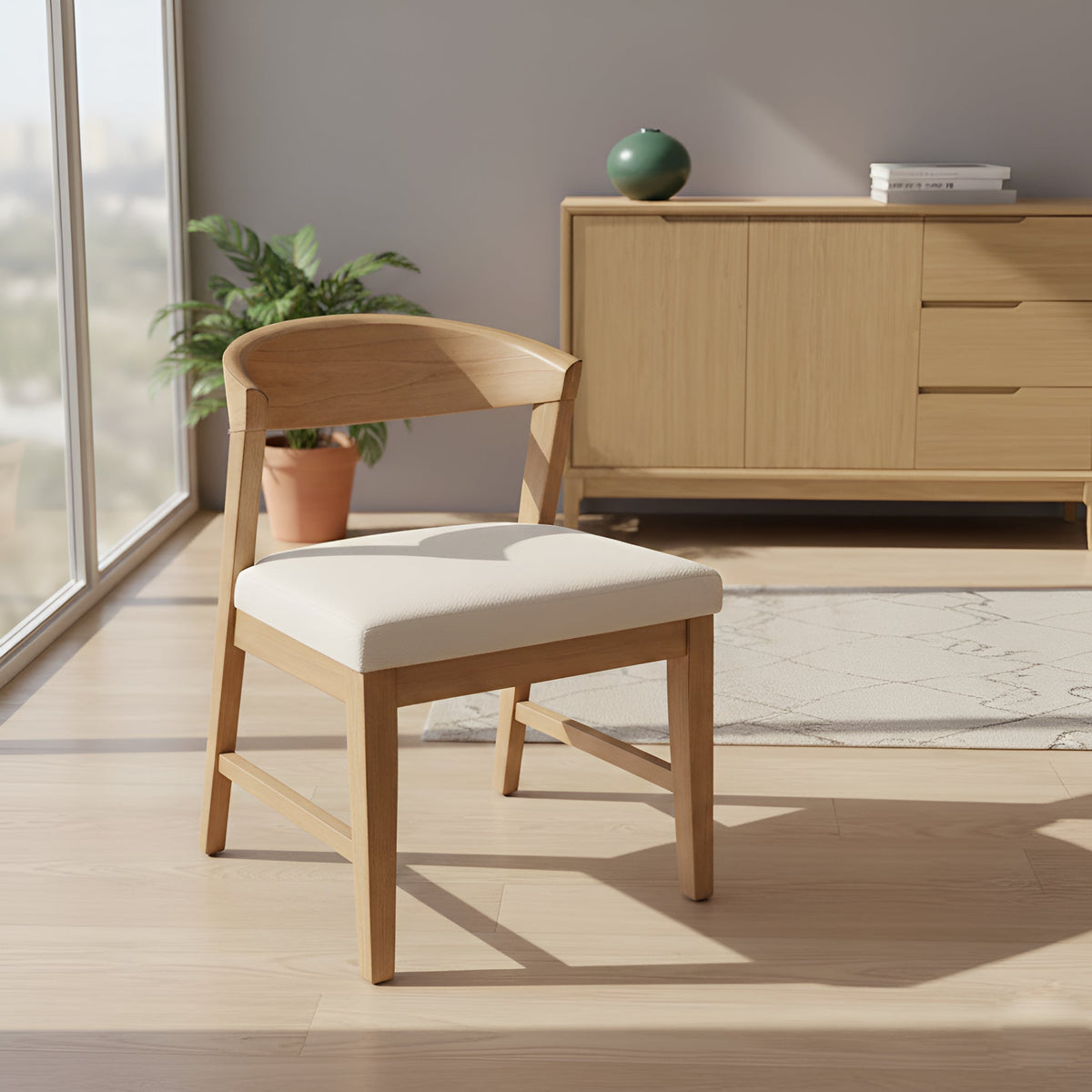 Cove Wood Back Dining Chairs, Set of 2 - Natural