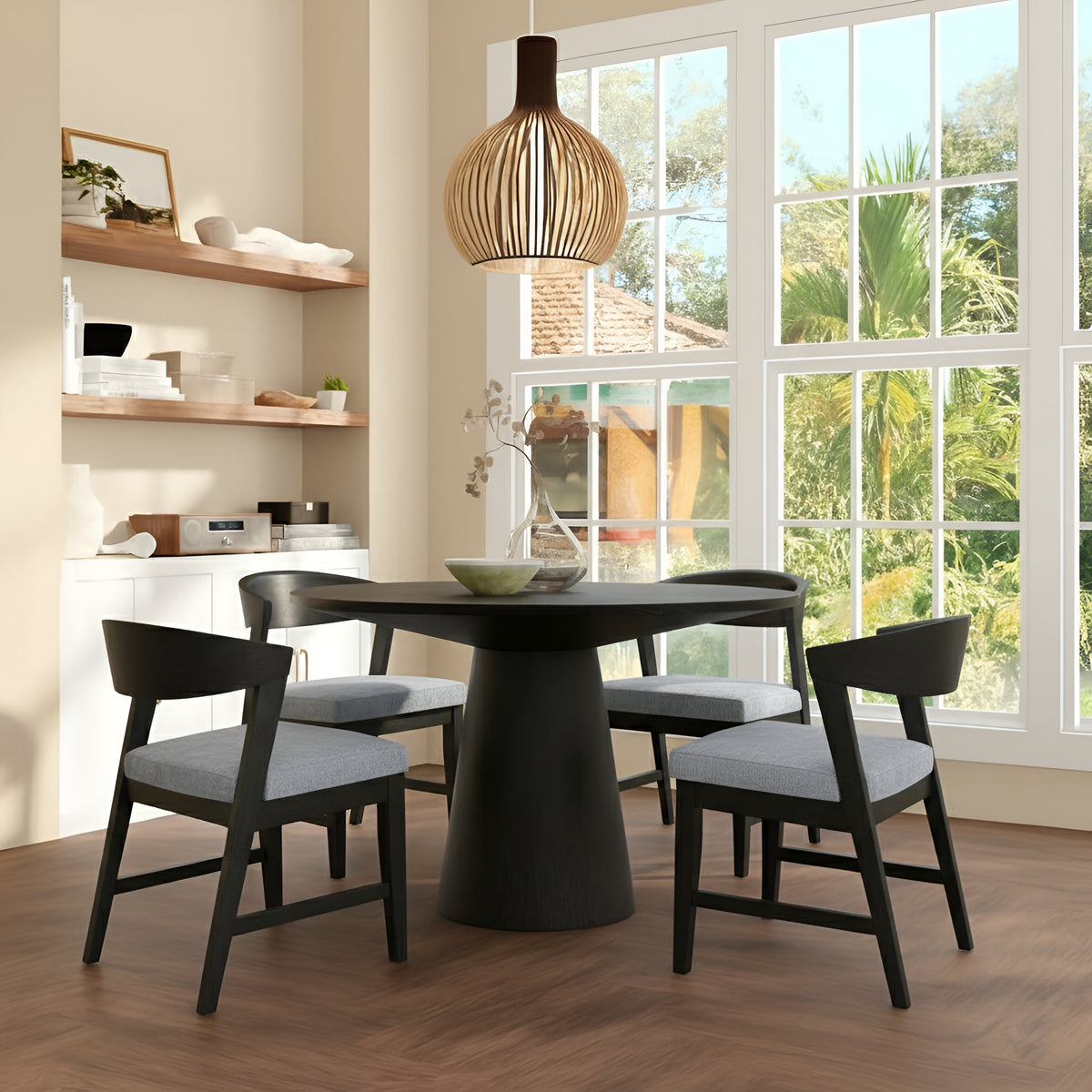 Cove Wood Back Dining Chairs, Set of 2 - Vintage Black